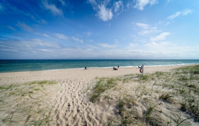 property view of water with a beach view