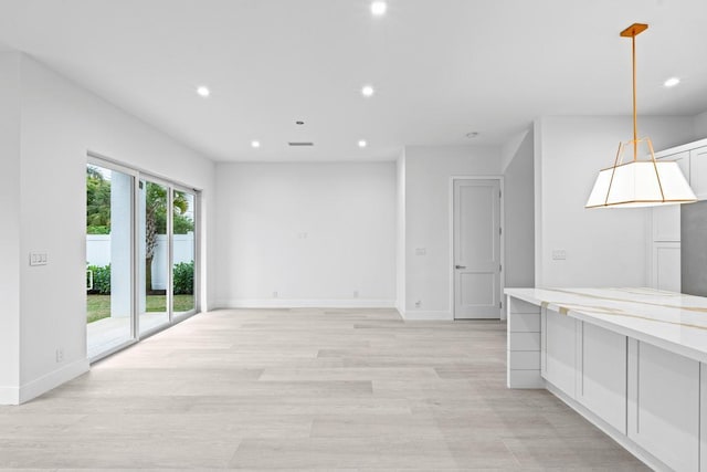 interior space featuring light wood-type flooring