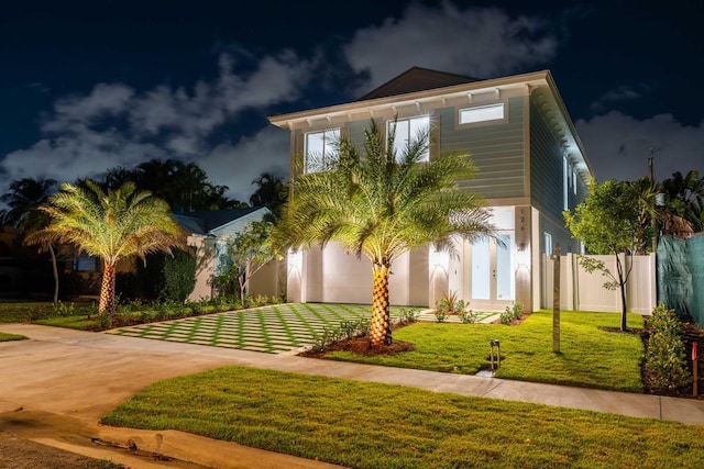 view of front of house with a front lawn