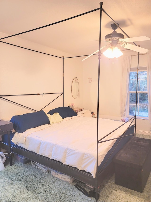 bedroom featuring speckled floor