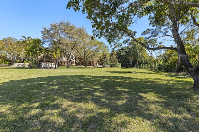 view of yard with fence