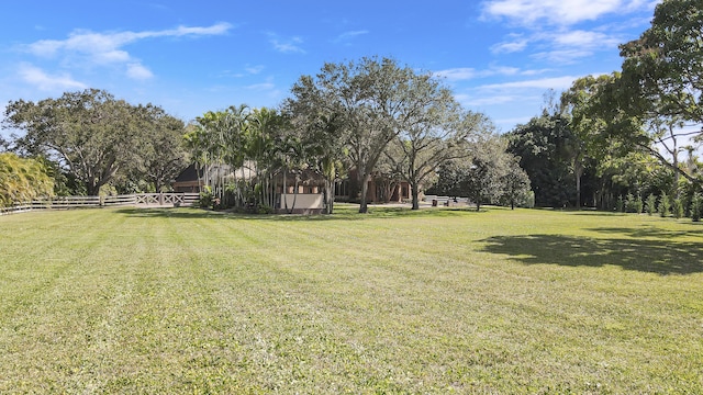 view of yard with fence