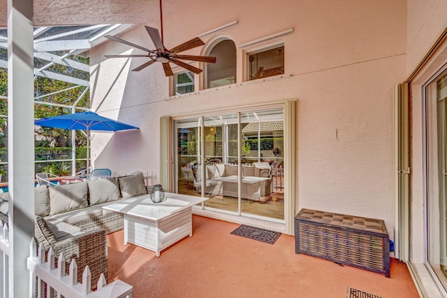 view of patio with an outdoor hangout area