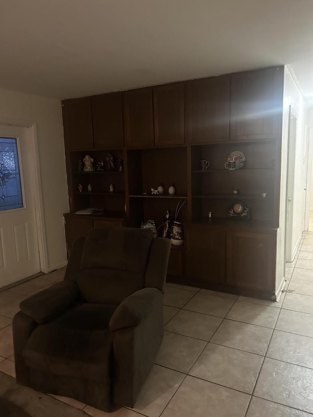 view of tiled living room