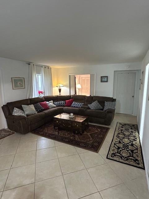 view of tiled living room