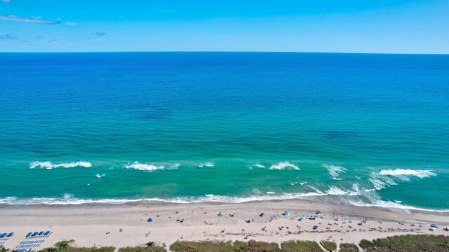 property view of water featuring a view of the beach