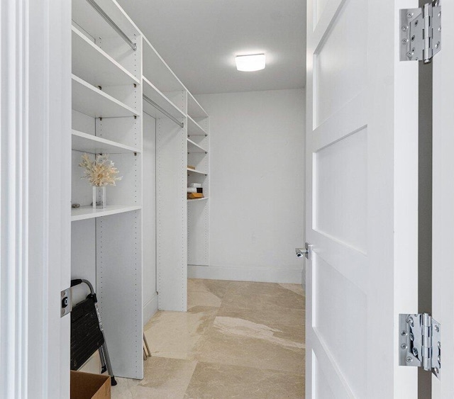 view of walk in closet