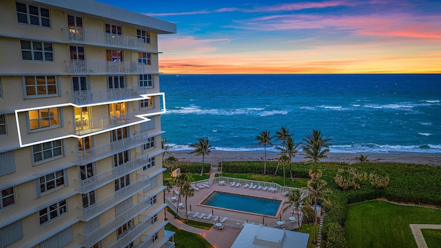 property view of water with a view of the beach