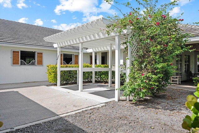 view of patio / terrace featuring a pergola