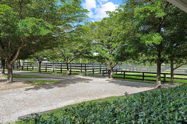 exterior space with a rural view