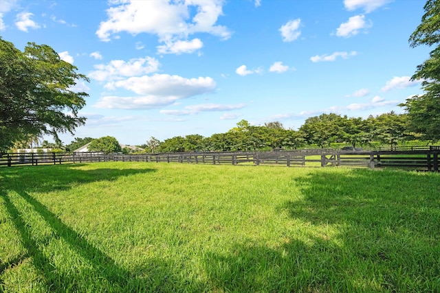 view of yard with a rural view