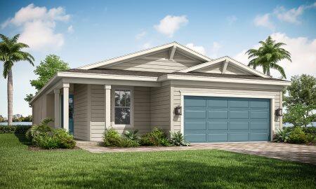 view of front of home featuring a garage and a front yard