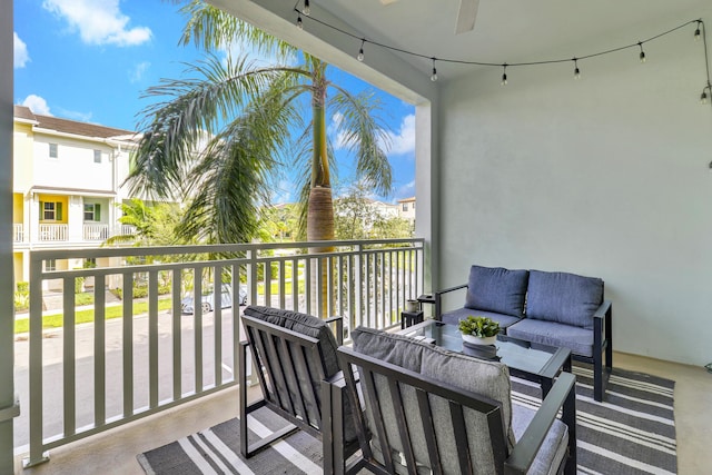 balcony with an outdoor hangout area