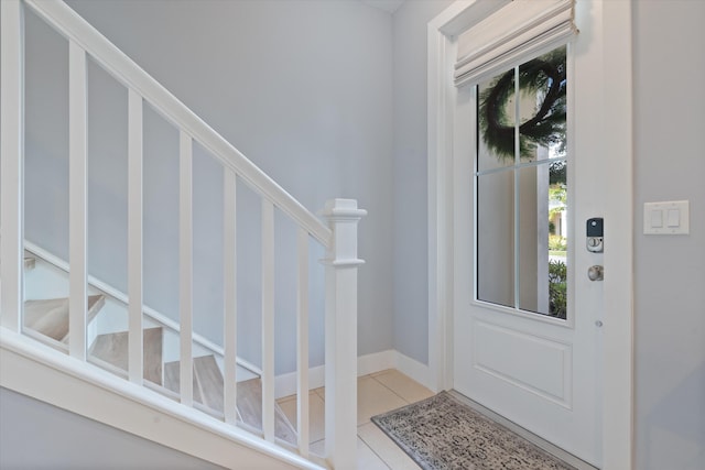 view of tiled foyer