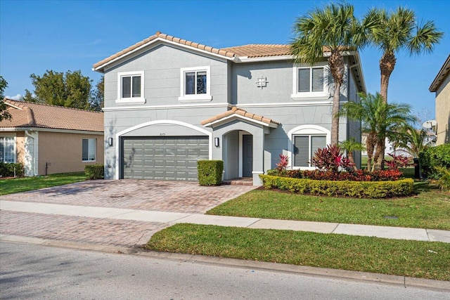 view of front of house with a garage