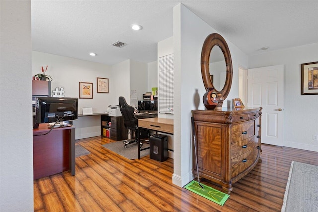 office area featuring hardwood / wood-style flooring