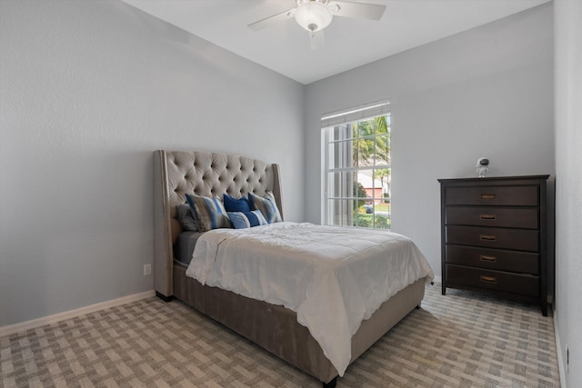 bedroom featuring ceiling fan