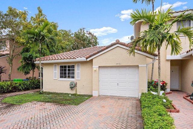 view of front facade with a garage