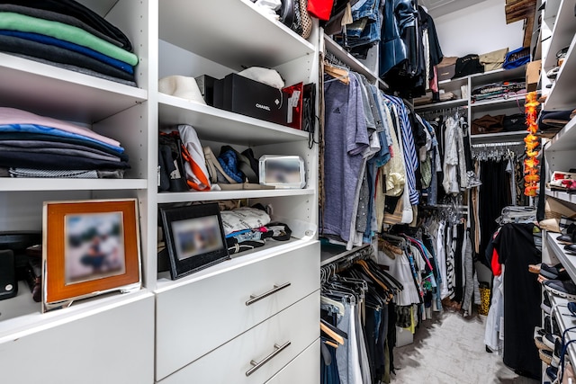 view of walk in closet