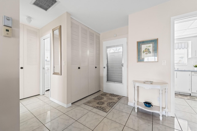 view of tiled foyer