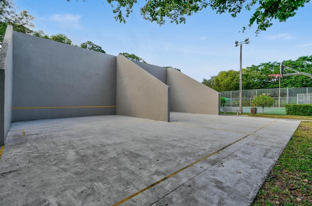 exterior space featuring basketball court