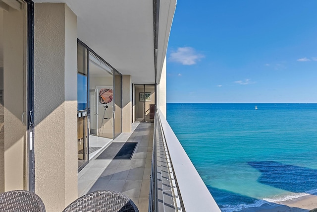 balcony with a water view