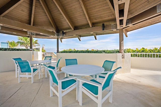 view of patio / terrace featuring a gazebo