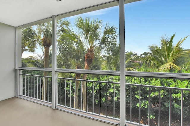 view of unfurnished sunroom