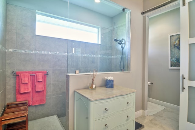 bathroom featuring walk in shower