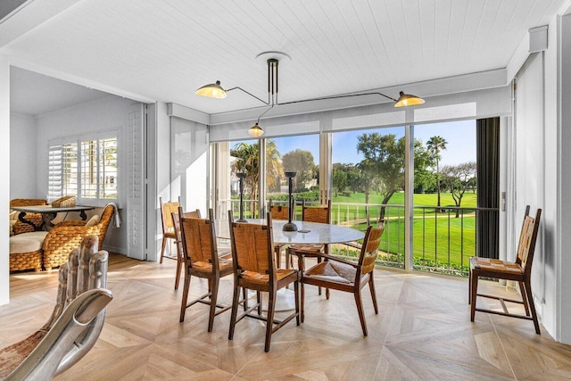 view of sunroom