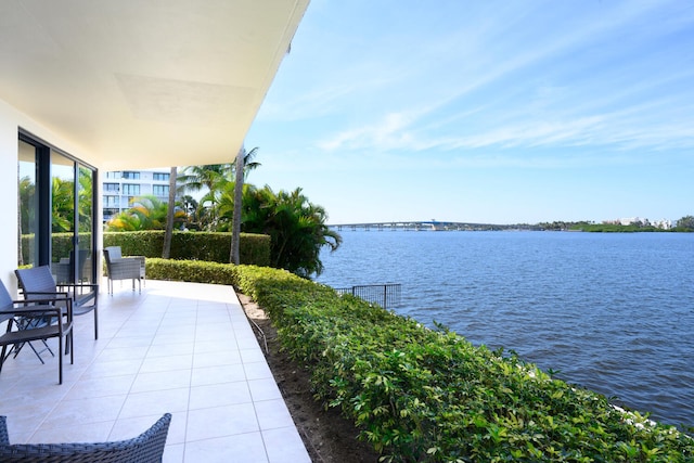 balcony with a water view