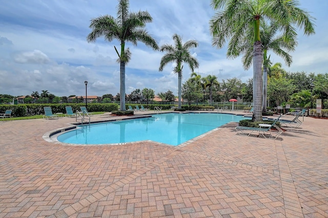 view of pool with a patio area