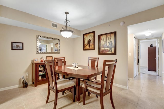 view of tiled dining space