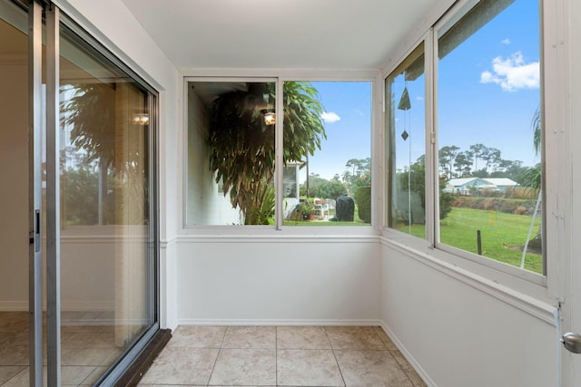 view of unfurnished sunroom