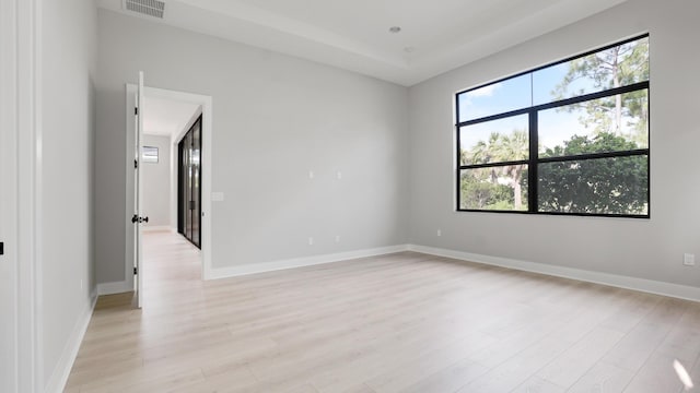 empty room featuring plenty of natural light and light wood-type flooring