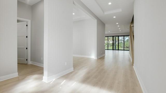 hall featuring light hardwood / wood-style floors