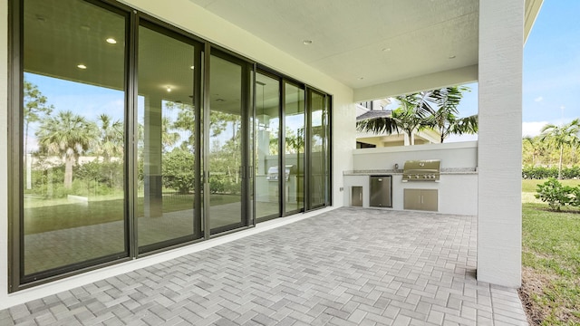 view of patio / terrace with area for grilling and exterior kitchen