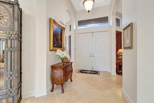 view of tiled foyer