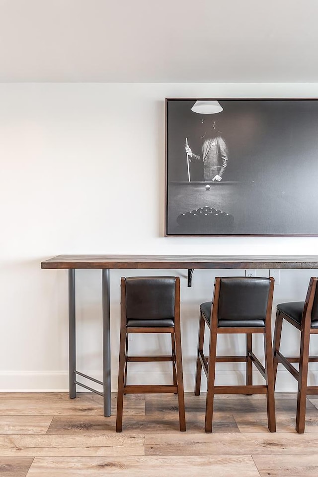 interior space with light hardwood / wood-style floors