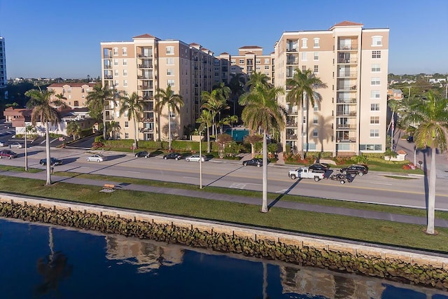 view of property with a water view