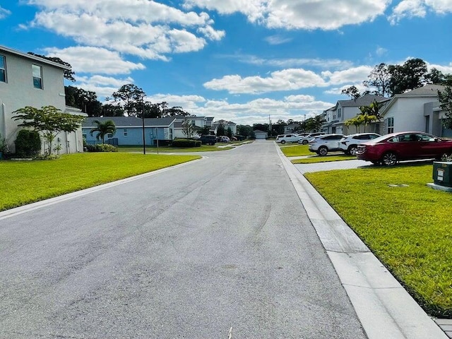 view of road featuring a residential view