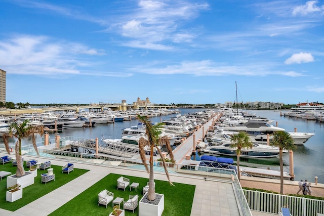 400 N Flagler Dr Unit 506, West Palm Beach, FL 33401 - dock with view of marina and a water view