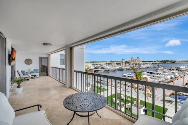 400 N Flagler Dr Unit 506, West Palm Beach, FL 33401 - balcony featuring view of marina and a water view