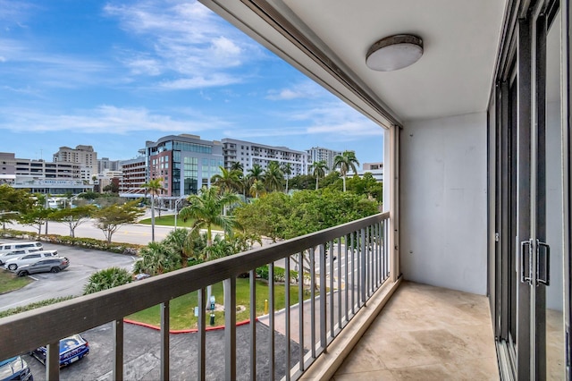 balcony with a city view