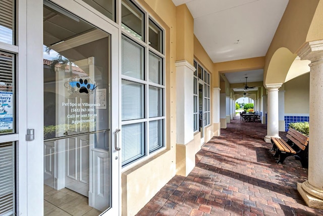 view of patio / terrace with ceiling fan