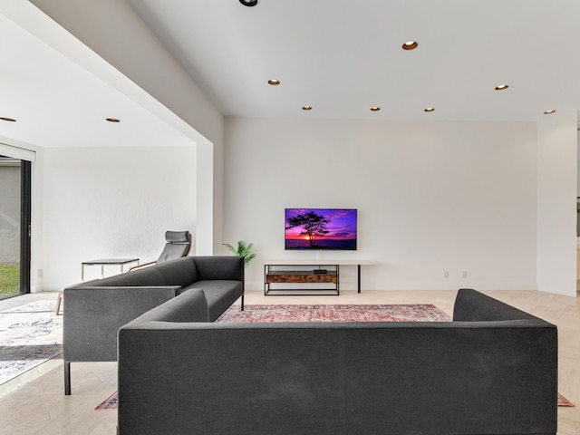 living room featuring light hardwood / wood-style floors