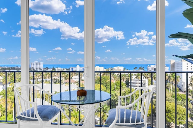 balcony with a water view