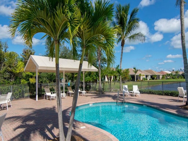 view of pool featuring a patio