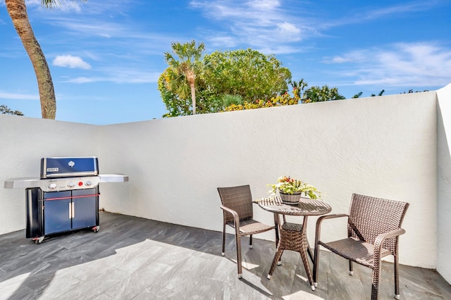 view of patio / terrace with a grill