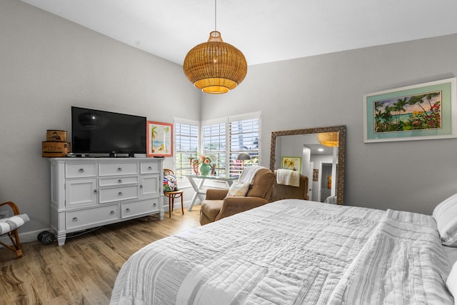 bedroom featuring light hardwood / wood-style flooring